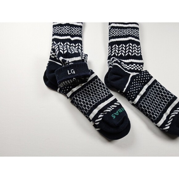 Bombas Holiday Pattern Calf Socks Lot Of 2 Pairs Size L - Picture 3 of 3